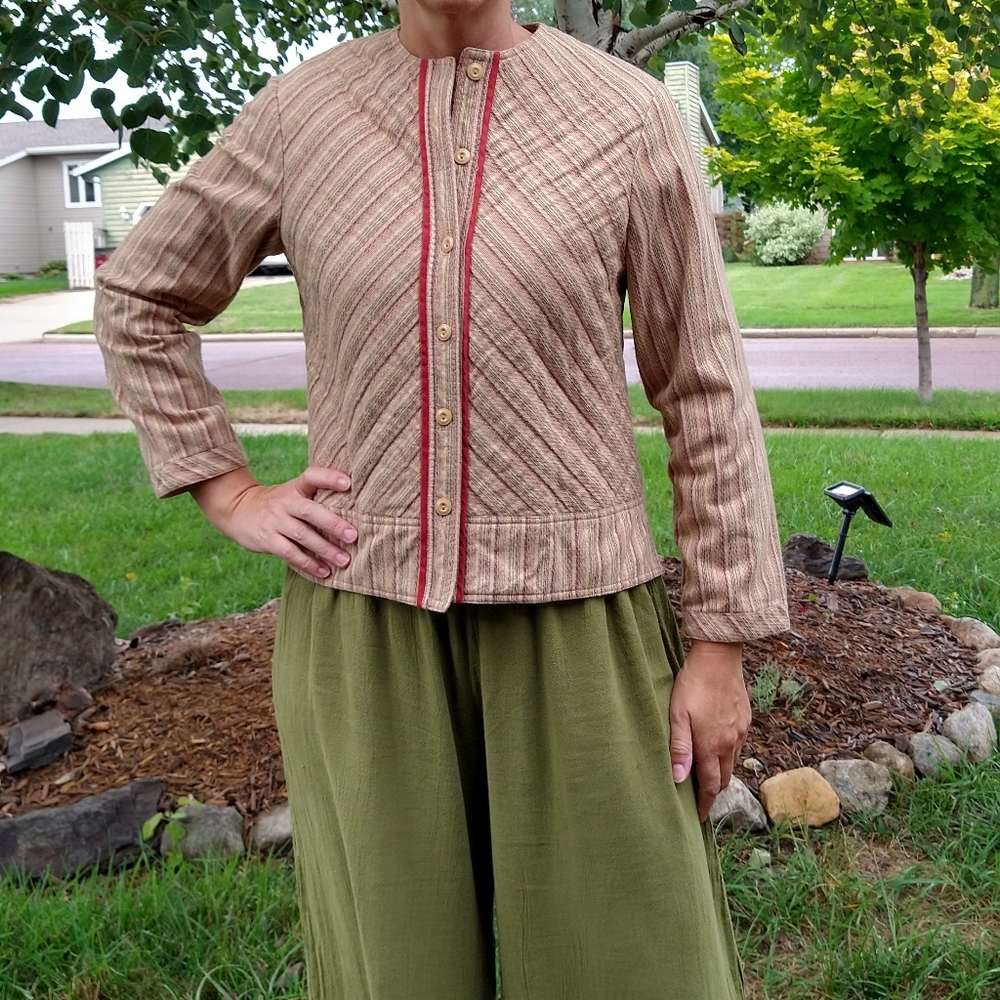 Vintage Quilted Cotton Jacket 1970's 1980's Xs Gem